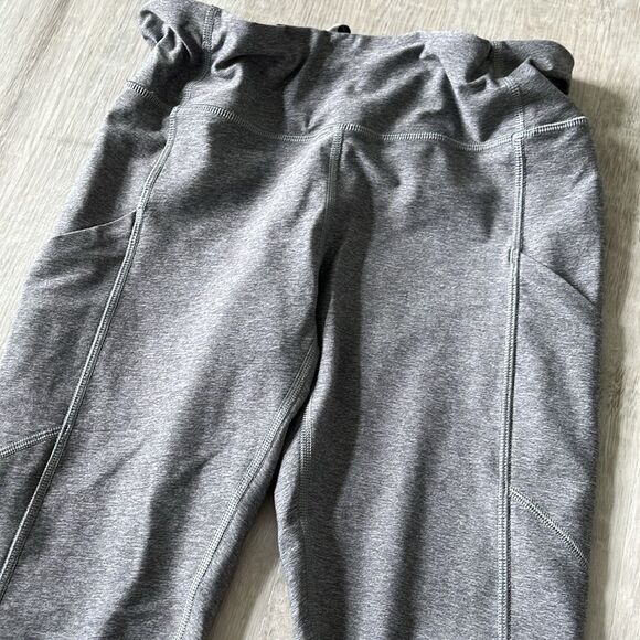Lululemon Speed Crop Ruched Mesh Insert Leggings Gray‎ - Women’s Size 6 - Picture 5 of 9